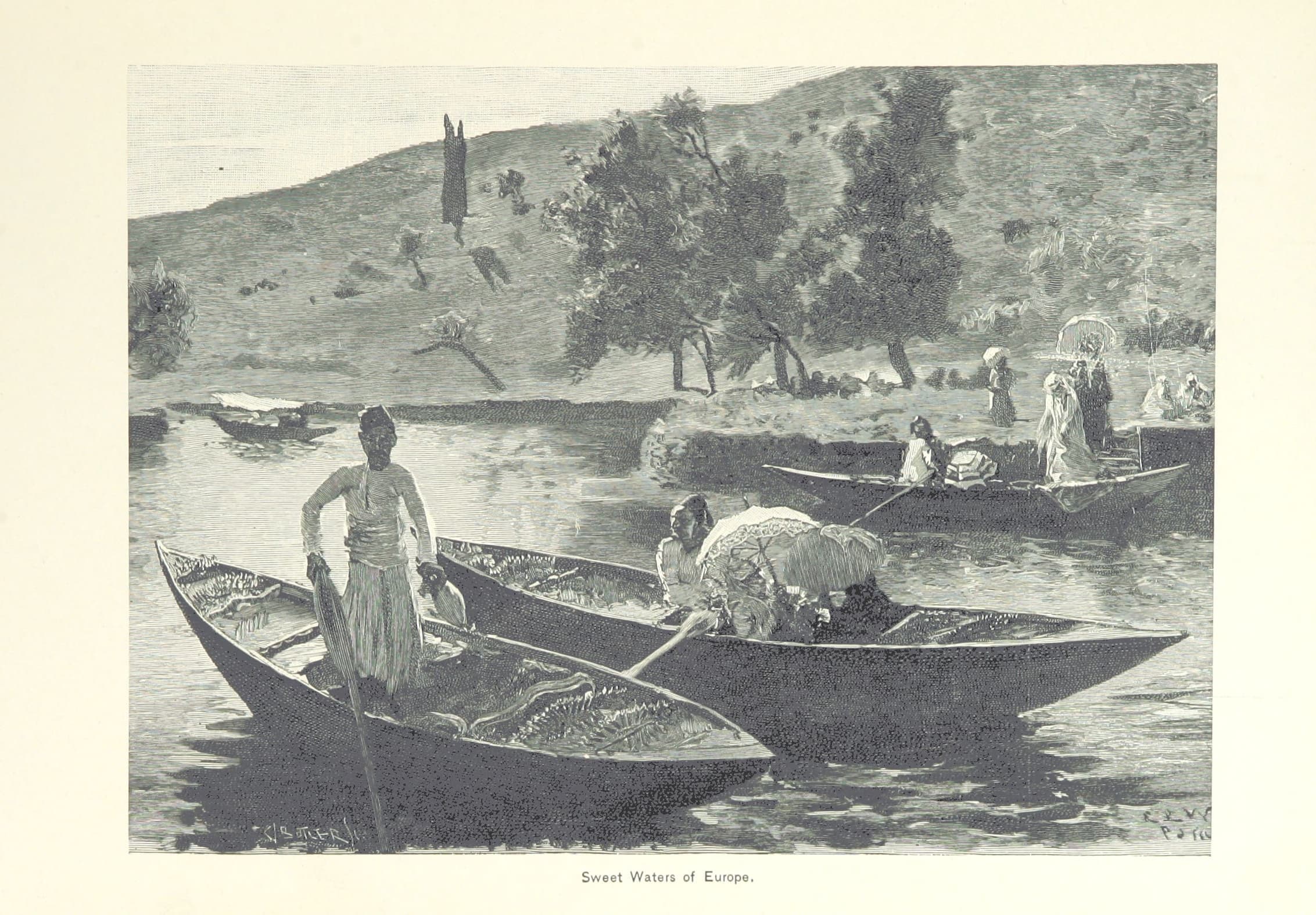 Kâğıthane Deresi ve mesire alanı, 1895 tarihî görünümü
